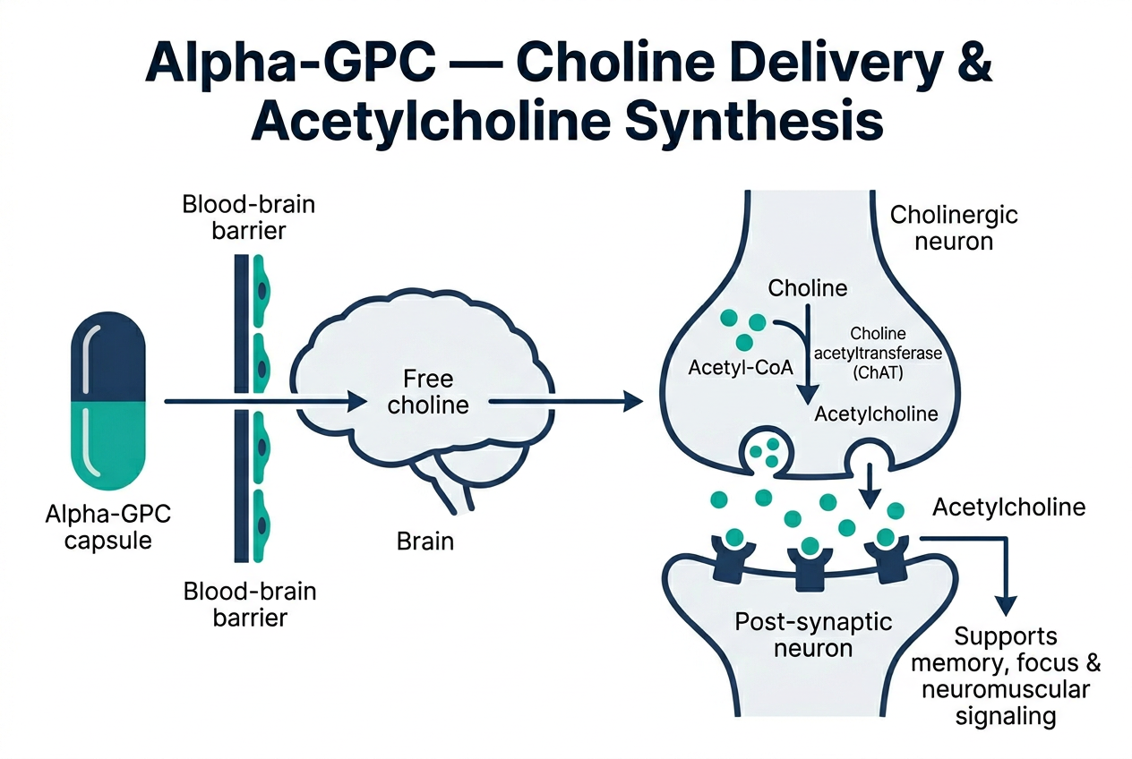 Mechanism of action diagram for Alpha-GPC
