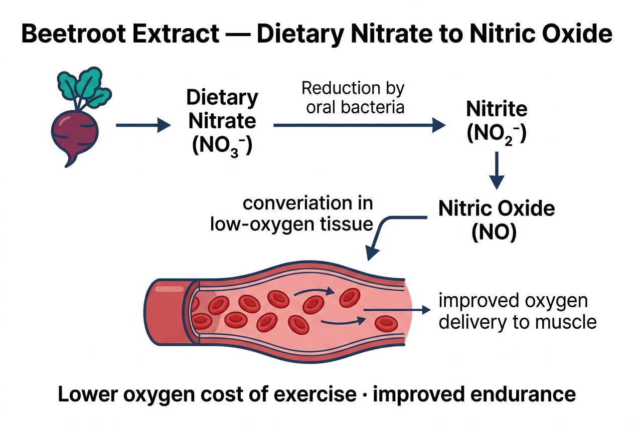Mechanism of action diagram for Beetroot Extract