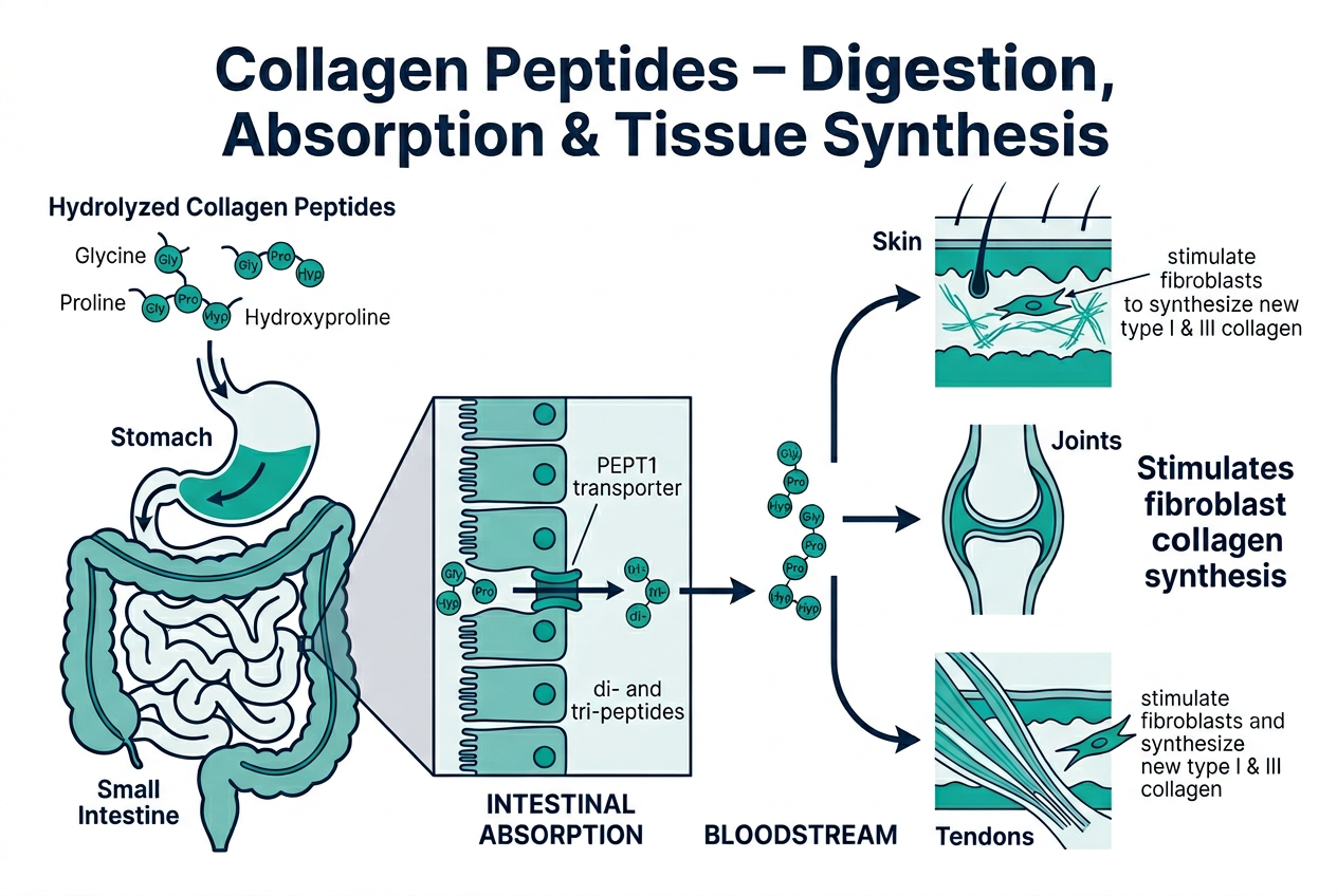Mechanism of action diagram for Collagen Peptides