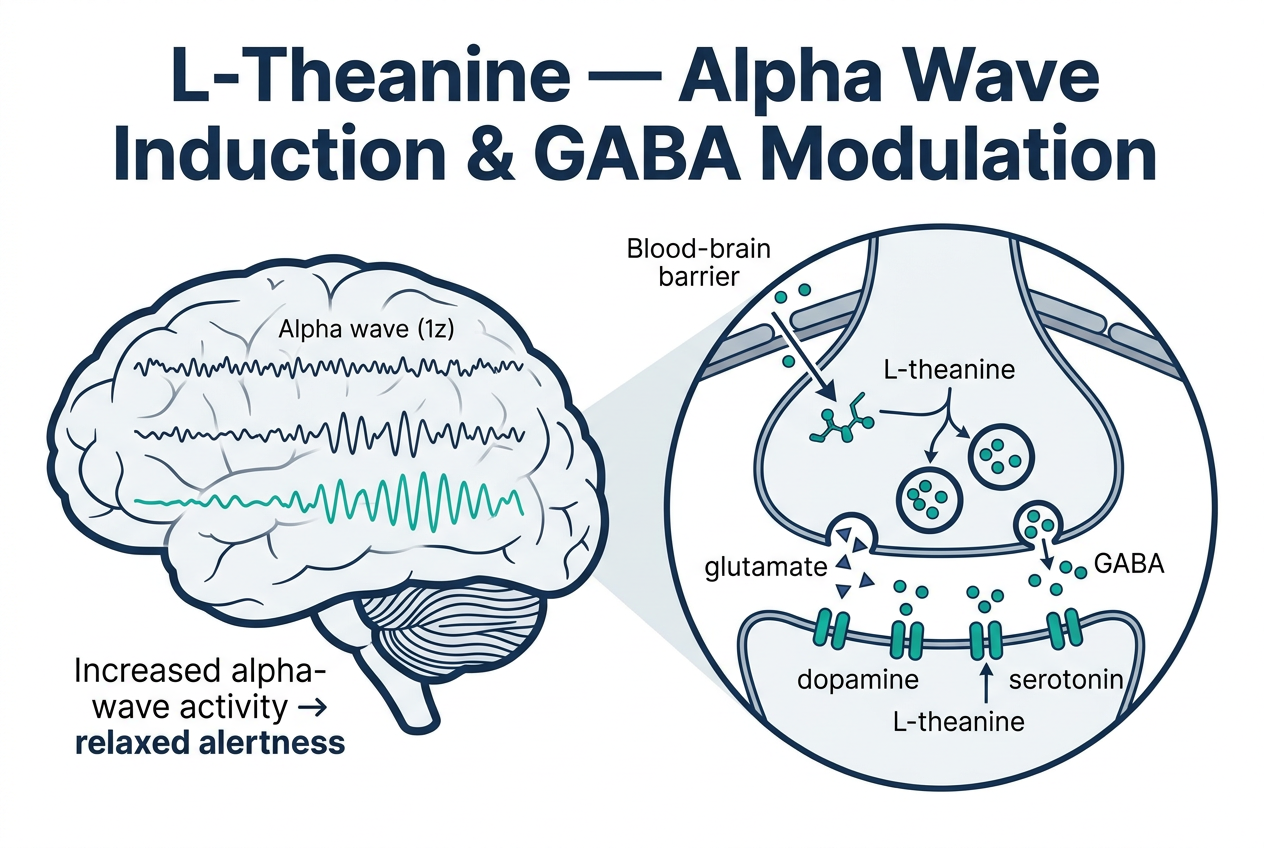 Mechanism of action diagram for L-Theanine