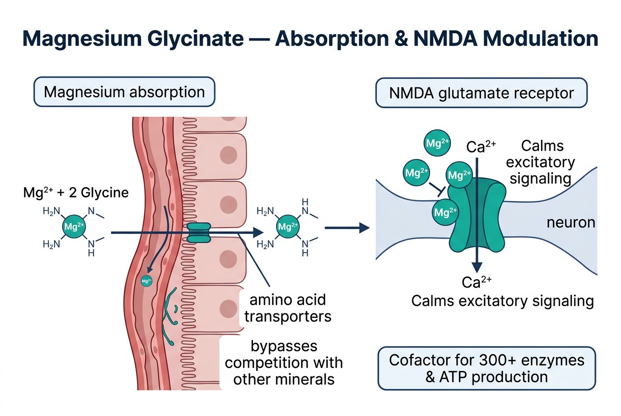 Mechanism of action diagram for Magnesium Glycinate